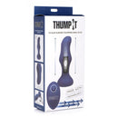 Thump-it Slim Curved Thumping Anal Plug packaging showcasing the product features and Kinetic Technology.