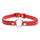 Master Series Slim Collar With O-ring Red, a stylish red bondage collar with a metal O-ring.