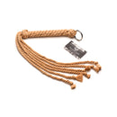 Master Series Swashbuckler Rope Flogger with six nylon tails and a textured handle for impact play.