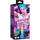 K-Pop Idols Rion 6.8 Inch Silicone Dildo with Balls packaging featuring glowing veins and vibrant colors.