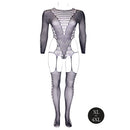 Le Desir Shade Kalyke XXIII Bodystocking Black Queen Size featuring a sheer design for fuller figures.