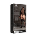 Le Desir Shade Kalyke XXIII Bodystocking Black Queen Size packaging displaying curvy fit and design.