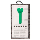 Je Joue Amour Heart-Shaped Fluttering Bullet Vibrator Emerald Green packaging showing compact design and features.