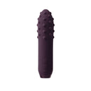 Je Joue Duet Multi-Surfaced Bullet Vibrator Purple featuring textured design and buttons for adjustable settings.