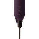 Je Joue Duet Multi-Surfaced Bullet Vibrator Purple showing controls and charging connector.