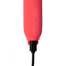 Close-up of the Je Joue Vita Wand Tip Bullet Vibrator Watermelon Pink showing control buttons and charging port.