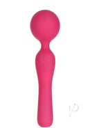 Swan Sceptre Silicone Dual End Wand Massager Berry in vibrant pink color with smooth silicone finish.