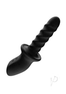 Nexus Ascend Thrusting Rotating Prostate Massager Black showcasing its sleek design and textured shaft for enhanced stimulation.