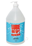 Lube Me Up Water Based Personal Lubricant 1 Gallon bulk-size lubricant bottle for smooth glide and frequent use.