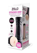Zolo Stroke Off Pornstar Pussy Stroker Vanilla Black packaging showcasing realistic vagina masturbator features.