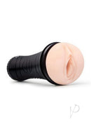 Zolo Stroke Off Pornstar Pussy Stroker Vanilla Black on a white background, showcasing a realistic design.