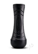 Zolo Stroke Off Pornstar Pussy Stroker Vanilla Black realistic stroker with sleek black case and textured interior.
