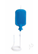 AquaClean Aqua Pouch Enema Cleaning Set Blue with flexible tube and nozzle for comfortable rinsing.