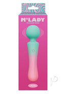 M'Lady Silicone Rechargeable Pleasure Wand Gradient packaging showcasing its sleek design and vibrant colors.