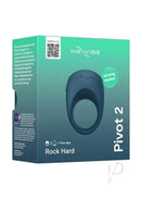We-Vibe Pivot 2 Silicone Vibrating Cock Ring Slate packaging with strong motor and app connectivity features.