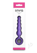 INYA Slip Silicone Anal Plug Purple in packaging, featuring a tapered design for comfortable anal play.