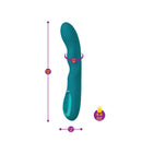 Swagger Ocean Wriggling G-Spot Vibrator - teal, dual motors, 10 functions, 3 rotation speeds, 9-inch length, 1.50-inch width.