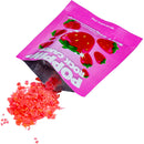 Popping Rock Candy Sexy Strawberry Oral Candy with vibrant pink packaging and colorful candy crystals spilling out.
