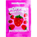 Popping Rock Candy Sexy Strawberry Oral Candy packaging showcasing bright design and strawberry graphics.