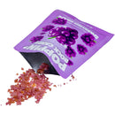 Popping Rock Candy Sparkling Grape Oral Sex Candy spilling from packaging, showcasing colorful candy crystals.