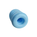 Rock Candy Taffy Puller Masturbation Sleeve Blue, compact tight stroker with ribbed inner channels for stimulation.