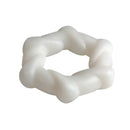 Rock Candy Taffy Twist Cock Ring White, a stretchy cock ring with twisted design for enhanced sensation.