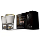 Neo Sensual Celebrate Duo Massage Candles 1 Oz in elegant packaging with two unique glass candles.