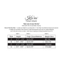 Kixies Black Rhinestone Mardi Gras Fishnet Tights Size A sizing chart with dimensions for optimal fit.
