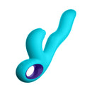 FemmeFunn Klio Triple Action Thumping Rabbit Vibrator Turquoise in a vibrant turquoise color.