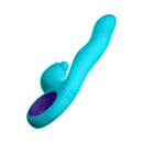 FemmeFunn Klio Triple Action Thumping Rabbit Vibrator Turquoise showcasing its sleek design and vibrant colors.