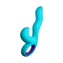FemmeFunn Klio Triple Action Thumping Rabbit Vibrator Turquoise showing a sleek, ergonomic design for ultimate pleasure.