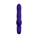 FemmeFunn Klio Triple Action Thumping Rabbit Vibrator Dark Purple with ergonomic design for enhanced pleasure.