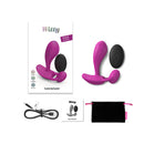 Love To Love Witty Silicone P & G Vibrator Sweet Orchid with remote and accessories in a vibrant display.