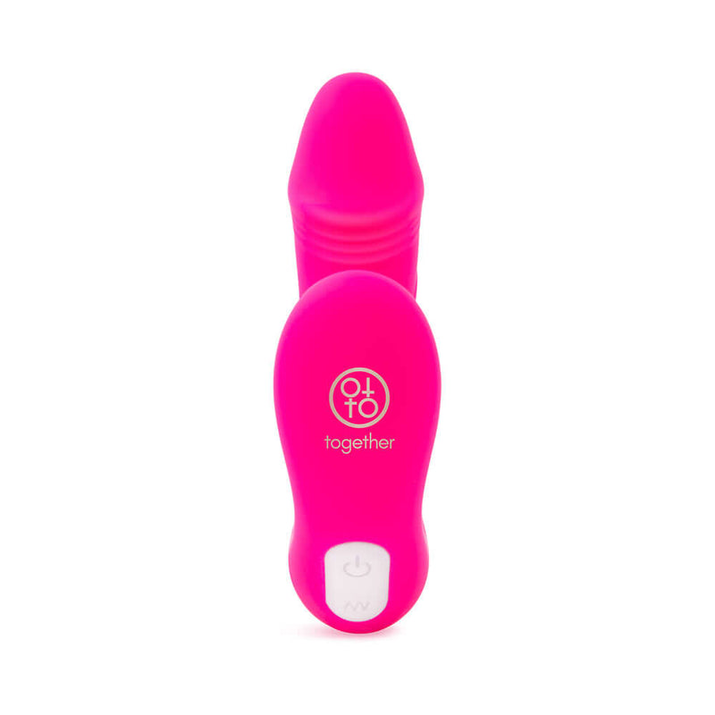 Together Internal Kiss Remote Control Vibe Pink, a dual-stimulation vibrator for enhanced pleasure.