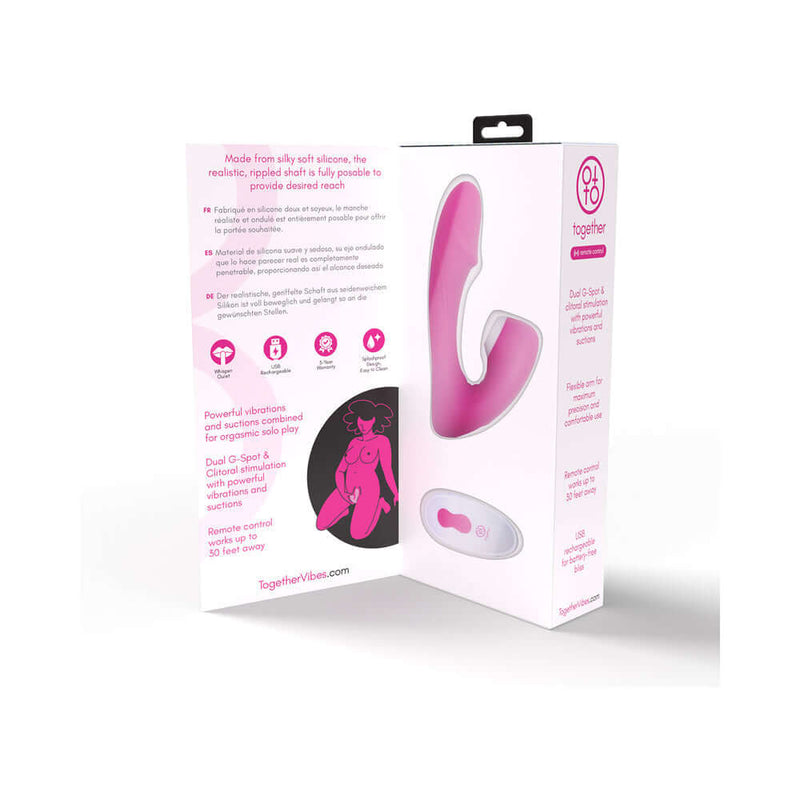 Together Internal Kiss Remote Control Vibe Pink packaging showcasing the luxurious dual-stimulation vibrator.