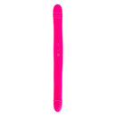 Together Duo Pink Vibrating Dildo on a white background, showcasing its sleek design and vibrant color.