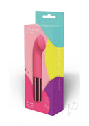 Le Wand Mini Vibe G-Love Rechargeable G-Spot Vibrator Red packaging design with textured head and compact size.