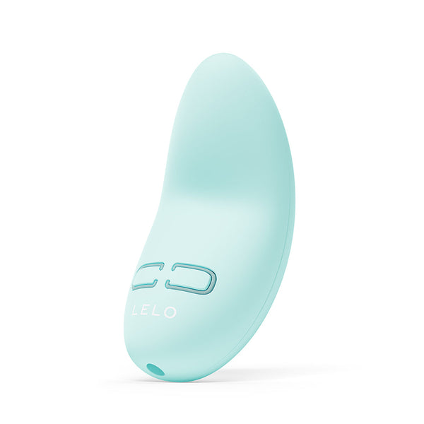 Lelo LILY 3 Rechargeable Mini Silicone Vibrator Polar Green side view in soft turquoise color
