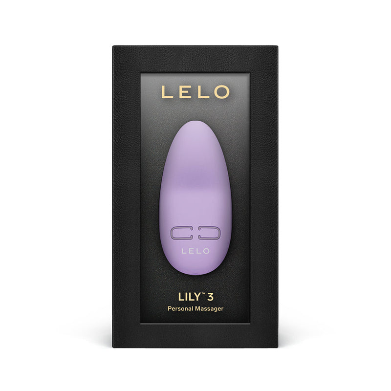 Lelo LILY 3 Rechargeable Mini Silicone Vibrator Lavender in packaging, featuring a sleek design.