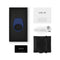 LELO TOR 3 Vibrating Cockring Base Blue packaging contents including USB, registration card, and storage pouch.
