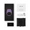 LELO TOR 3 Vibrating Cockring Violet Dust with packaging and accessories including charging cable and registration card.