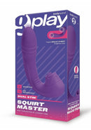 Bodywand G-Play Squirt Master Thrusting and Licking Vibrator packaging, showcasing its dual-stimulation features.