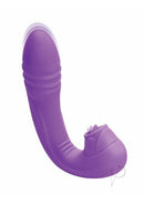 Bodywand G-Play Squirt Master Thrusting and Licking Vibrator in vibrant purple, featuring dual stimulation design.