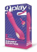 Bodywand G-Play Inflatable Squirt Master Vibrator Pink packaging showcasing inflatable G-spot vibrator features.