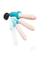 B-Vibe 6.5 Inch Thrusting Silicone Dildo Machine Vanilla with suction cup for hands-free use.