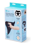 B-Vibe Every Body Vibrating Silicone Strap-On Kit Vanilla packaging showing features and ergonomic design.