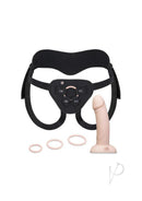 B-Vibe Every Body Vibrating Silicone Strap-On Kit Vanilla with ergonomic harness and silicone dildo.