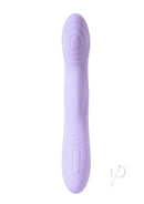 Svakom Selena Warming G-Spot Vibrator with Clitoral Stimulator in lavender color showing buttons for operation.
