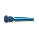 Le Wand Stroke Silicone Penis Play Attachment mounted on a blue wand massager for enhanced stimulation.