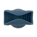 Le Wand Stroke Silicone Penis Play Attachment in blue silicone with textured interior for enhanced stimulation